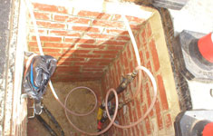 Cable connections in position in stop joint bay.