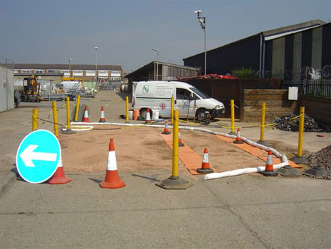 Slough depot Hydraulic Oil Spillage - before.